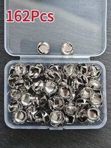 162/242pcs 10mm Round Pyramid Silver, Round & Rhombus 4-Prong Metal Studs, Punk Rock Jewelry Leather Craft Suitable For DIY Leather Rivets, Bags, Clothes, Shoes Metal Square Rivets