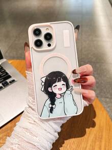 2个黑色亚克力磁性卡通男女爱心图案手机壳，兼容 17 Pro Max/17 Pro/17/16 Pro Max/16 Pro/16/15 Pro Max/15 Pro/15 Plus/15/14 Pro Max/14 Pro/14 Plus/14/13 Pro Max/13 Pro/13/12 Pro/12/11/11 Pro Max/11 Pro XS XR X 7 8，Galaxy S25/A14/A15/A35/A55/S22/S23/S24 FE/S25/S24 Ultra，情侣款柔软全包手机保护壳，适合作为生日礼物送给女友、男友或自用 - 黑色 - 查看 2