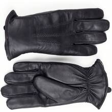 Men's Shearling Lined Leather Gloves – Premium Sheepskin Warm Cold Weather Gloves - 黑色,附按扣 - 查看 5