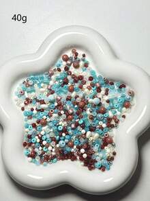 2-6毫米圣诞混色玻璃珠，米珠混色设计，DIY手工圣诞装饰手链、项链、首饰制作，散珠