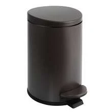 Small Trash Can With Lid Soft Close, 4.5 Liters / 1.2 Gallon Bathroom Garbage Can, Mini Step Trash Bin, Stainless Steel Wastebasket For Bathroom, Bedroom, Office (Brown),Brown - 棕色 - 查看 2