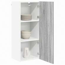 vidaXL Armoire suspendue avec porte Riga Gris Sonoma 40 x 31 x 100 cm - Gris - Voir 3