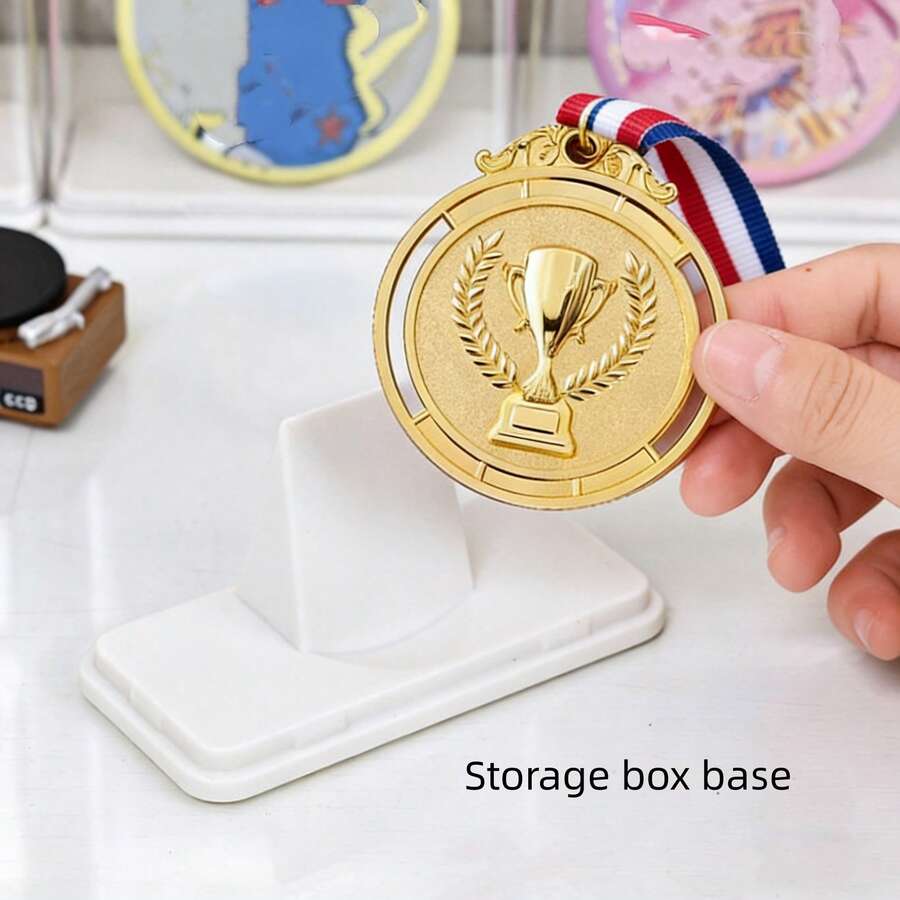 透明奖牌展示盒及金牌套装，带支架的保护性收纳盒，适用于冠军奖牌、成就徽章和奖杯——送给获奖者和粉丝的完美礼物