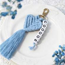 1 Stück personalisierter gewebter herzförmiger Namensanhänger, personalisierter Namensanhänger, herzförmiger Schlüsselanhänger, Brautjungferngeschenk, Hochzeitsparty Gastgeschenk, Valentinstag Geschenk - Gewebter Schlüsselanhänger - Übersicht 64