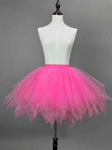 1件装女士多色多层薄纱不对称下摆蓬蓬裙，适合节日、派对、表演、舞蹈、婚礼、伴娘等场合。 - 多色 - 查看 12