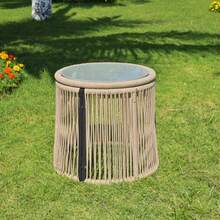Garden Lounge Set, Garden Furniture Set, Garden Lounge With Iron Frame And Beige Rope Cover, Woven Rope Garden Furniture For Outdoor Use, L-Shaped Conversation Set With Table, Beige - 米色 - 查看 5