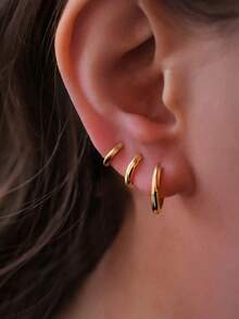 6件套14k镀金迷你耳环套装，女士款，6/8/10mm耳骨/耳廓/耳屏耳环 - 金色 - 查看 5