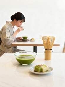 1pc Matcha Powder Whisk, Bamboo Tea Brush, Green Tea Stirring Stick, Essential For Home And Back To School - Yellow - View 7