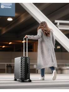 Carry On Luggage 22x14x9 Airline Approved, KVC Expandable Polycarbonate Hard Shell Suitcase For Travelling (EX-Core, Charcoal Metallic, 20 Inch, 40L-44L) - 炭灰色金屬色 - 查看 2