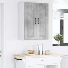 vidaXL Armário de cozinha com porte 2 pcs cinza beton 30 x 31 x 80 cm - Cinza - Ver 4