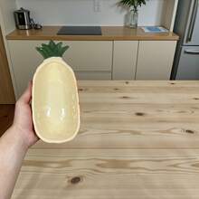 Pineapple-Shaped Decorated Bowl, 700ml, Made Of Glazed Ceramic, For Eating Fruit. - trái cam - Xem 2