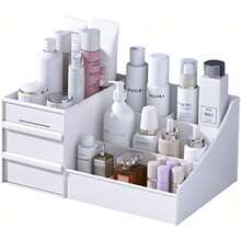 Makeup Desk Organizer With Drawers Countertop Organizer For Cosmetics Vanity Holder For Lipstick Brushes Lotions Eyeshadow Nail Polish And Jewelry White-Valentine's Day Gift-Valentines Gift - 淺灰紫 - 查看 4