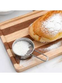 1pc Stainless Steel Hand-Held Mini Flour Sieve 40 Mesh Sugar Powder Sieve Cocoa Powder Spreader Baking Household Mesh Sieve