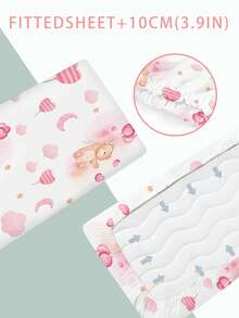 1PC Baby Cartoon Bear Design Bed Sheet 110g Single Bed Sheet Polyester Material Digital Printing Pink Love Balloon Bear Suitable For Baby Gift Baby Bed Bed Bed Four Seasons Machine Washable No Pillowcase - Multicolor - View 4