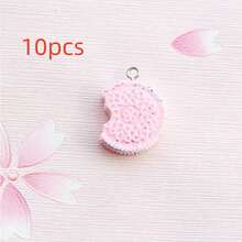 10/20 piezas Colgantes a la moda de galletas y postres, dijes de resina simulados de aperitivos, aptos para hacer joyas DIY