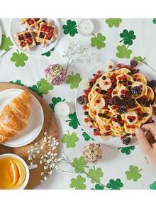 300/100pcs Multicolor Clover Confetti, St. Patrick's Theme Party Tabletop Decor Confetti, Irish Holiday Party Supplies, Suitable For Irish Theme Party Table Decor And Celebration - Multicolor - View 3