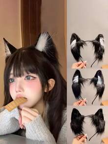 Cute Plush Headband, Cat Ear Shape, Party Role-Playing Costume Props, Stage Performance Hair Accessories, Daily Date Wear, Perfect Holiday Gift For Friends