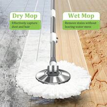 Spin Mop And Bucket Set With Wringer And 6 Extra Microfiber Heads For Floor Cleaning 61" Extended Handle 5-GAL Heavy-Duty Design For Hardwood Tile Laminate Home Cleaning Tools - Nhiều màu - Xem 5