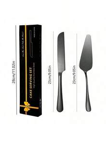 2件套不锈钢蛋糕铲套装 - 适用于蛋糕、馅饼、糕点和披萨，适合生日、婚礼、派对和各种活动 - 彩色 - 查看 12