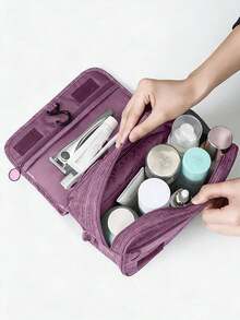 Customizable Expandable And Foldable Makeup Bag, Monogram Makeup Pouch, Christmas Travel Gift, Holiday Gift, Birthday Gift, Anniversary Gift - Multicolor - View 6