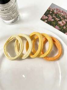 6pcs Women Tie-Dye Floral Hair Scrunchies, Fresh & Sweet Hair Accessories Suitable For Daily Wear Head Woman Accessories