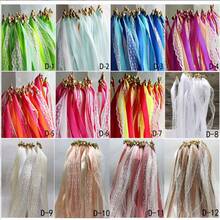 10/20/50pcs White Ribbon Magic Wands, Fairy Wands With Lace, Bells, Suitable For Wedding, Party, Celebration