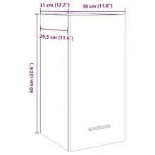 vidaXL Armoire suspendue "Lyon" Bois ancien 30 x 31 x 60 cm Bois d'ingénierie - Tabac - Voir 11