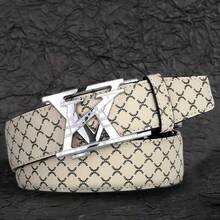 Men's Classic Letter Design Fashion Belt, Featuring Classic Letter Design Highlight, With Automatic Alloy Buckle And High-Quality PU Material, Exquisite Printing And Textured Feel. Practical And Fashionable, Suitable For Business, Casual Occasions And Important Events, Can Be Worn Daily, Also An Ideal Gift Choice For Valentine's Day And Father's Day, A Classic And Versatile Men's Belt Buckle, Meeting Men's Dressing And Gift Needs. - Multicolor - View 12