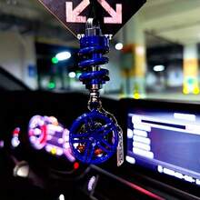 Street Style Shock-Absorbing Wheel Hub Keychain, Car Ornament, Aluminum Alloy Adjustable Suspension Key Chain - Multicolor - View 11