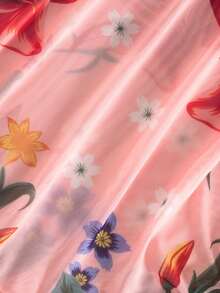 2026 花卉印花优雅性感无肩带蝴蝶结沙滩度假套装，夏季 - 彩色 - 查看 5