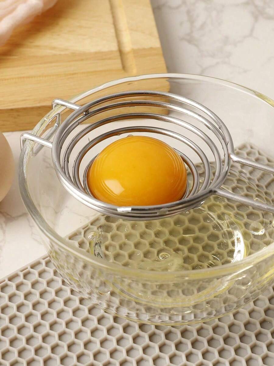 不锈钢蛋黄分离器，厨房工具，易于使用，经久耐用，高效适用于烹饪和烘焙，专业级创新设计