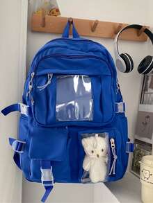 2025新款可爱女式背包，防水多口袋尼龙学生背包，可爱笔记本电脑书包，适合女生 - 紫色 - 查看 10