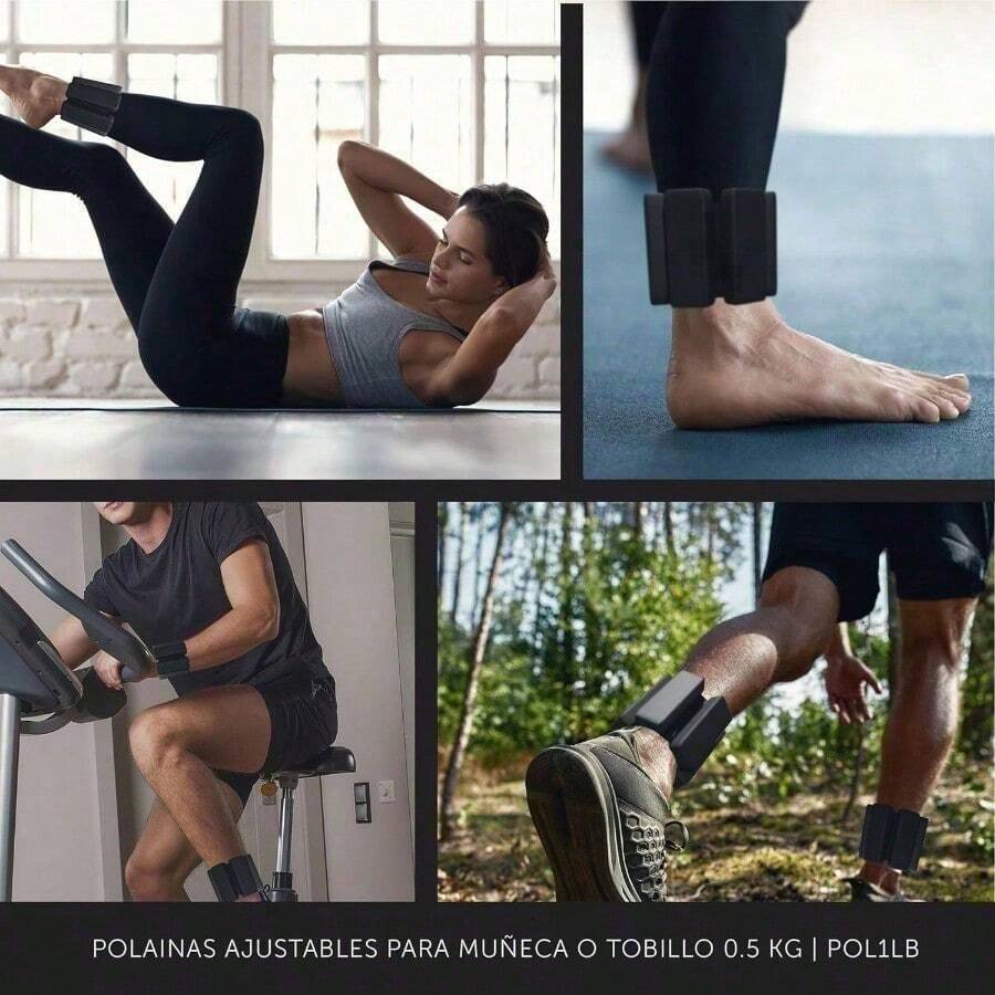 Pesas de Tobillo Ajustables para Fitness 0.5 kg x 2, Polaina Ajustable para Muñeca o Tobillo, para Muñeca con Correa Ajustable, excelente para Ejercicio, Caminar, Footing, Yoga y Pilates | POL1LB.pesas - por defecto - Ver 1