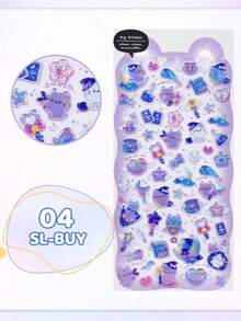 Cartoon Animal Candy Stickers, Including Birds, Rabbits, Dogs, Cats, Children's Handmade Decorative Stickers. Decorative Sticker Gifts. Home Decor, Party Decor, Birthday Gifts, Various Holiday Gifts, Fashionable Items. DIY. - Multicolor - View 12