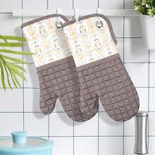 Silicone Printing Oven Mitts Heat Resistant To 500 Degree,Yarm-Dyed Oven Gloves With Animal Design Non-Slip For Kitchen CooFKing Barbecue BaFKing And Machine Washable. (Khaki Oven Mitts),KhakiOvenMitts - 卡其色隔熱手套 - 查看 8
