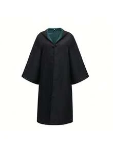 Wizard Robe Costume, Halloween Magician Gown Outfit, Graduation Photo Attire; University Style Student Uniform - Multicolor - View 12
