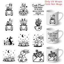 12pcs/Set German Easter Bunny Rabbit UV DTF Rub Transfer Paper Suitable For Glass, Metal, Ceramic, Plastic - DIY Iron- Patches, Temporary For Crafts, Home Decorations, Easter Wall Removable, Holiday Decor Accessories, Holiday Graphic Designs - Multicolor - View 4