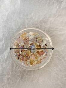 1盒不对称水钻美甲饰品，胡萝卜的秘密，多功能贝壳水晶美甲配件，美甲零件，美甲用品，Y2K - 彩色 - 查看 3