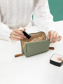 韩式口红收纳包，化妆包，阳离子迷你旅行收纳包，混色尼龙手提包收纳包 - 轻便易携，时尚收纳方案，可存放日常必需品和旅行配件 | 时尚包 | 轻便尼龙二合一化妆品收纳包，简约拉链袋，适合旅行和户外活动