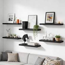 Tomnk 6pcs Floating Shelves, 15.8in Wood Shelves, Farmhouse Shelf Wall Decor For Bathroom, Bedroom, Living And Kitchen Room, Room Decor - Nhiều màu - Xem 8