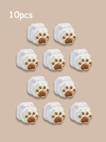 Cat Paw Cute Magnetic Cable Organizer, Desktop Data Cable Magnetic Fixing Holder, Tidy Cable/Charger/Earphone/Audio/Mouse/Network Cable Organizer, No Drilling, Adhesive - Multicolor - View 14