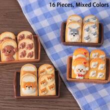 8/16件装混合小狗树脂装饰品，适用于发夹/手机壳/吊坠，树脂饰品装饰，相框，可爱树脂摆件（珠宝制作材料，树脂装饰品） - 随机组合 - 彩色 - 查看 13