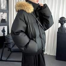 Men Outdoor Down Jackets - Black - View 2