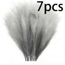 Conjunto de 7 ou 14 unidades de capim-dos-pampas artificial, 55 cm, flores artificiais fofas para decoração boho, decoração de casa, decoração de outono, enchimento de vasos, adequado para casa de campo, casamento (cinza degradê), decoração de outono, plantas artificiais. - Preto - Ver 8