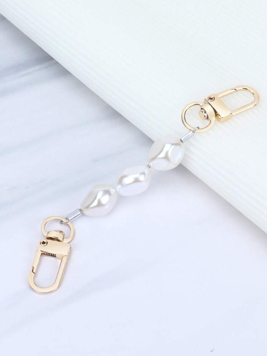 Bag Strap DIY Pearl Extension Chain, Bag Strap Extender - White - View 1