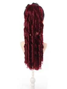 20-Inch Deep Wave Curly Ponytail Hair Extensions With Drawstring Clip, Heat-Resistant Synthetic Fiber Wig, Suitable For Women To Wear On Christmas, Halloween Parties And Daily - Multicolor - View 11