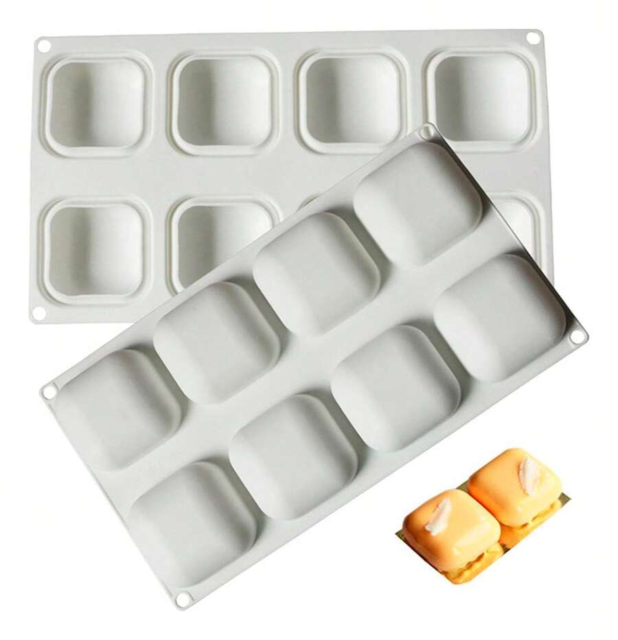 TendenciaZaovix Molde Rectángulo 3d 8 Ranuras 120 Ml Postres JabonCalidad premium - Blanco - Ver 1