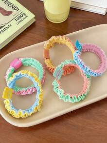 6pcs Women Tie-Dye Floral Hair Scrunchies, Fresh & Sweet Hair Accessories Suitable For Daily Wear Head Woman Accessories