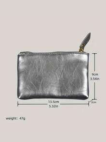 Luxury Shiny PU Women's Coin Purse, Elegant Silver Crackle Pattern Coin Pouch, PU Handbag, PU Car Key Holder, Shoulder Bag, Key Holder, Card Holder, Coin Wallet, Women's Cash Clip, Envelope Bag, 3-Layer Storage, Travel Accessory, Women, Perfect For Holiday, Birthday, New Year, Valentine's Day, Anniversary, Mother's Day And Father's Day Gifts For Family And Friends ,Travel Essential Bag - Multicolor - View 10