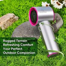 Portable Handheld Fan 4000mAh Rechargeable Mini Personal Fan With Smart LED Digital Display USBC Desk Amp Travel Cooling Fan For Commute, Camping, Makeup Amp Office Grey - Grey - View 6